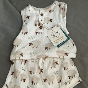 Viverano 100% Cotton Sleeveless Tank and Short Set
